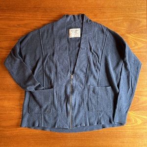 Abercrombie & Fitch Navy Zip-Front Women's Cardigan